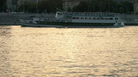 Boat at sunset Stock Footage 67299017