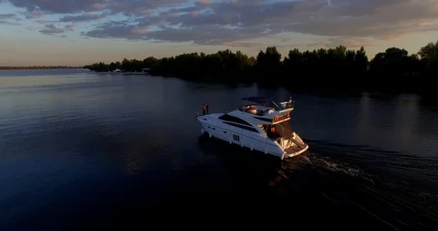 Boat at sunset Stock Footage 91063098