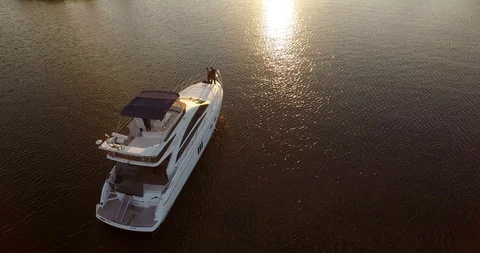 Boat at sunset Stock Footage 91063430