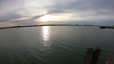 Boat on sunset Stock Footage 96409825