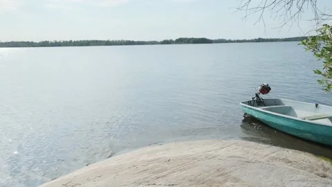 A boat at sunset Video stock 136179288