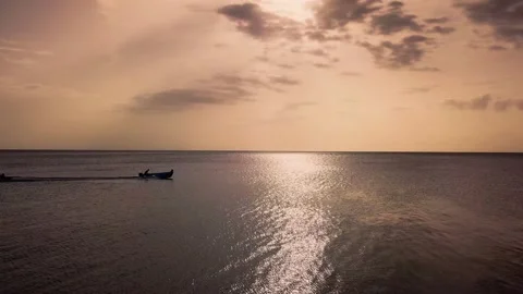 Boat at sunset Stock Footage 236742686