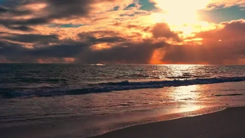 A boat at sunset Stock Footage 282862058