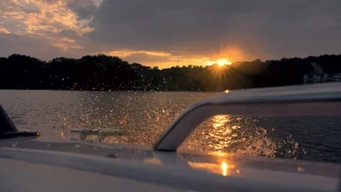 Boat Sunset Stock Footage 283680573