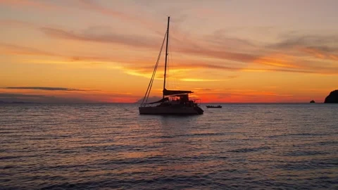 Boat at sunset Stock Footage 340970931