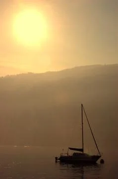 Boat sunset Stock Photos