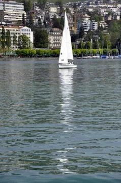 Boat in sunset. Stock Photos