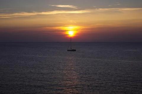Boat in the sunset 写真素材