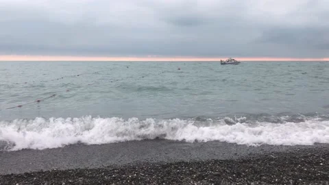 Boat / Sunset / Sea / Surf Stock Footage 200157940
