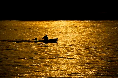 Boat on sunshine Stock Photos
