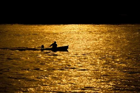 Boat on sunshine Stock Photos