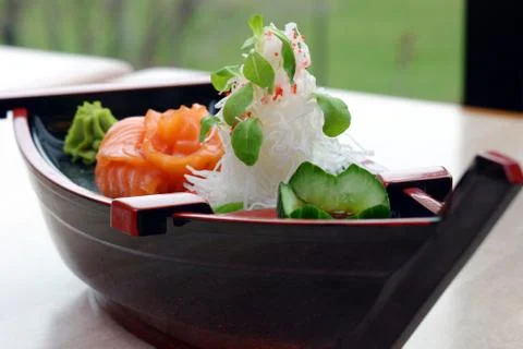 Boat sushi sampler Stock Photos