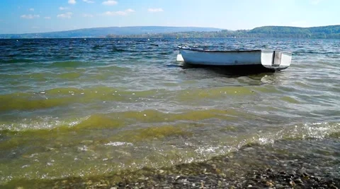 Boat in the swell summertime Stock Footage 62788852