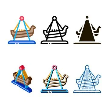 Boat swing icon vector outline clean Illustrazione stock