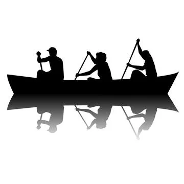 Boat team isolated on white background with shadows Illustrazione stock