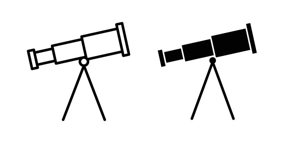 Boat Telescope icon set. Vector EPS 10 Stock Illustration