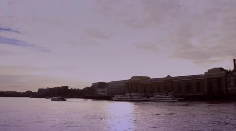 Boat on Thames still shot Stock Footage 45234409