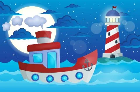 Boat theme image - eps10 vector illustration. Stock Illustration