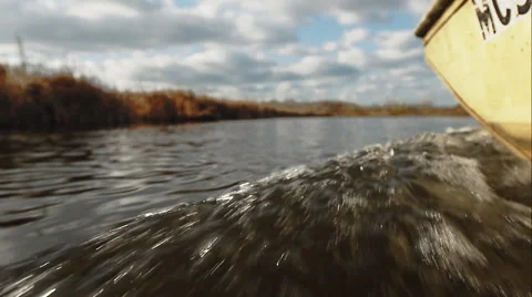 Boat through a marsh Stock Footage 50441223