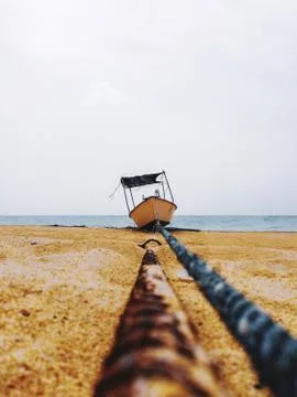 Boat tide-up Foto stock