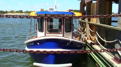Boat tied up Stock Footage 50410528