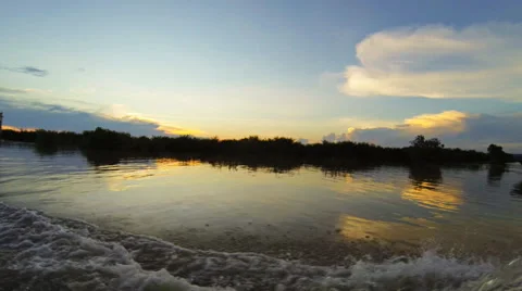 Boat on Tonle Sap lake Stock Footage 44751012