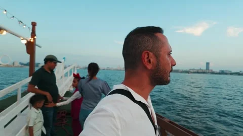 Boat Tour in Doha, Qatar Stock Footage 327583183