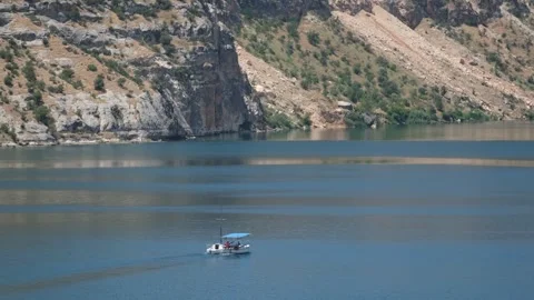 Boat tour in Halfeti Stock Footage 294104405