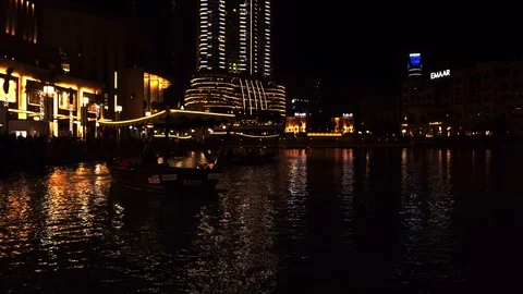 Boat with tourists in Dubai Stock Footage 101685897