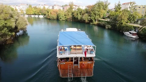 Boat With Tourists Stock Footage 142756880