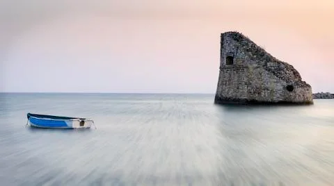 The boat an the tower Stock Photos