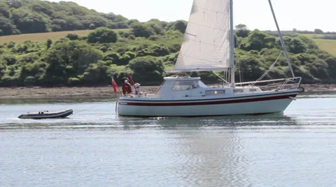 Boat towing tender 스톡 동영상 39936199