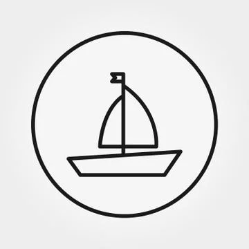 Boat. Toy. Universal Icon. Vector. Editable Thin line. Stock Illustration