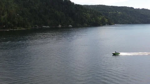 Boat Tracking Shot on the Lake 스톡 동영상 278250586
