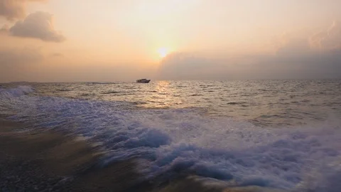 Boat Tracks And A Second Boat In The Distance Stock-Footage 125736322