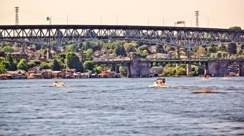 Boat Traffic Time Lapse Stock Footage 31875401