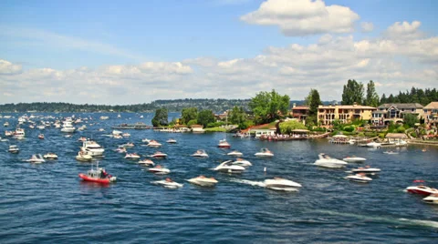 Boat Traffic Time Lapse Stock Footage 31879252