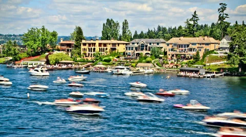 Boat Traffic Time Lapse Stock Footage 31881642
