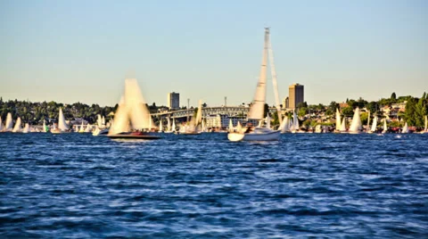 Boat Traffic Time Lapse Stock Footage 31885912