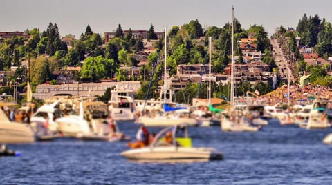 Boat Traffic Time Lapse Pan Stock Footage 31878050