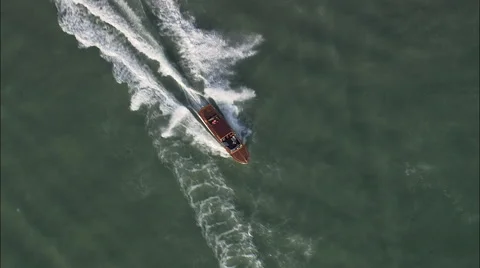 Boat Traffic At Venice Stock Footage 65385114