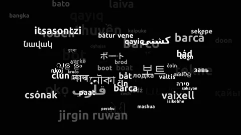 Boat Translated in 73 Worldwide Languages Endless Looping 3d Zooming Wordclou Video stock 145201002