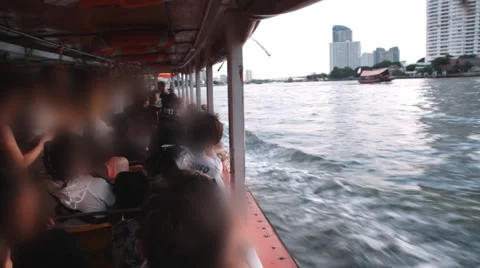 Boat transport on river Video stock 60623536