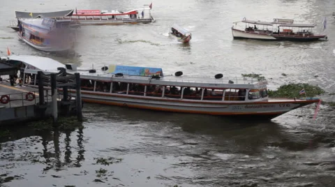 Boat transport on river Stock-Footage 60637163