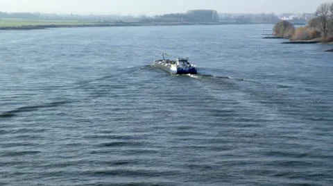 Boat transporting goods Stock Footage 19920586
