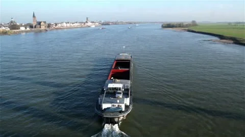 Boat transporting goods Stock Footage 21251283