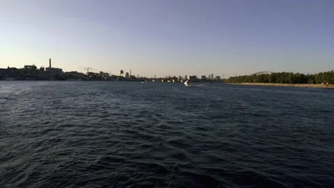 Boat trip along the Dnieper river Stock Footage 138562000