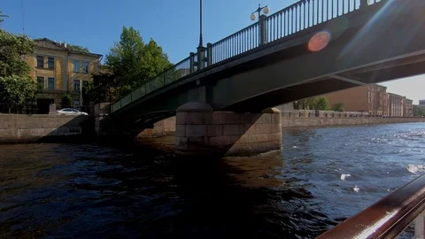 Boat trip along the Neva river Saint Petersburg Stock Footage 130155404
