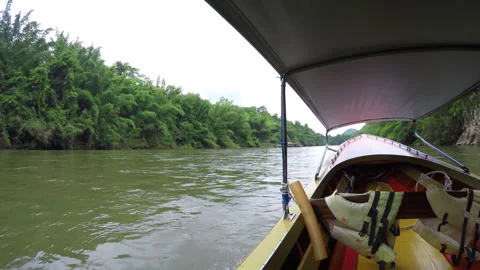 Boat trip along the river Stock Footage 289763116