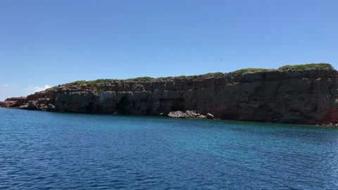 Boat trip around eastern Alonissos island. Unique scenery in Sporades, Greece Stock Footage 149891658